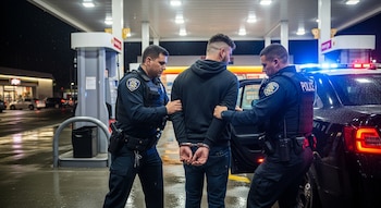 Oficiales de policía arrestan a