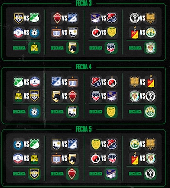 Así se disputarán la fecha 3, 4 y 5 de la Copa BetPlay 2026 - crédito Dimayor