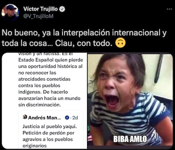 El cómico compartió un meme