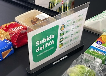 Anuncio de las subida del