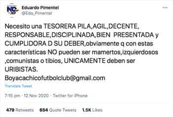 Trino de Eduardo Pimentel. Twitter: