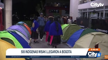 Los indígenas llegaron a Bogotá el martes 23 de junio de 2026 - crédito captura de pantalla CityTv / YouTube