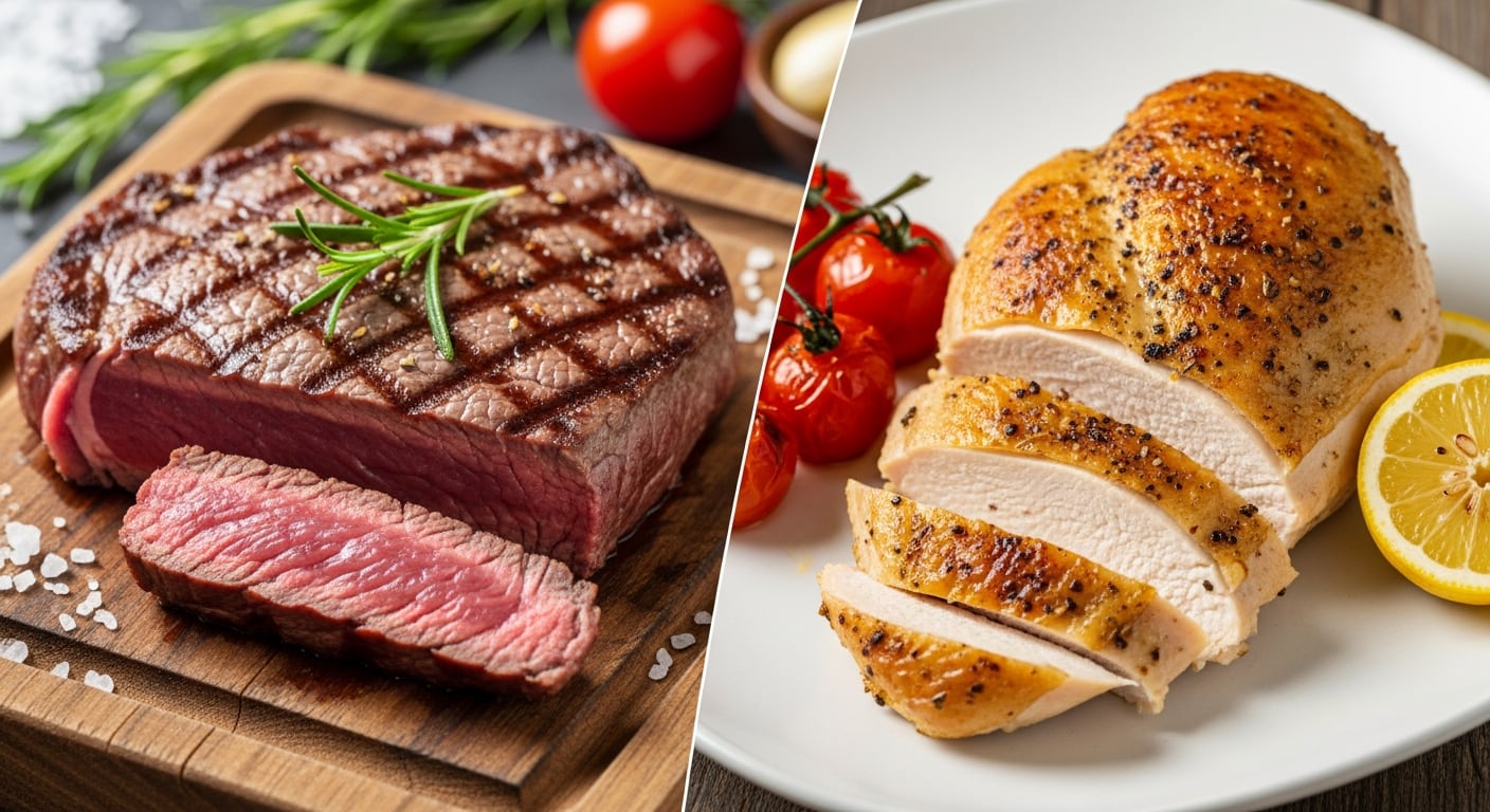 El estudio revela que la carne roja y el pollo presentan impactos similares en la salud metabólica de adultos con prediabetes (Imagen Ilustrativa Infobae)