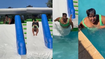 Camilota se animó a tirarse