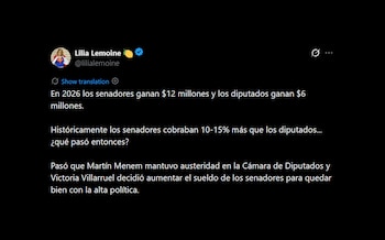 Tuits Victoria Villarruel y Lilia Lemoine