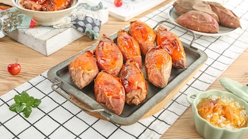 Postre de boniato caramelizado con