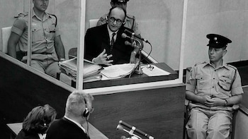 Eichmann en el tribunal donde