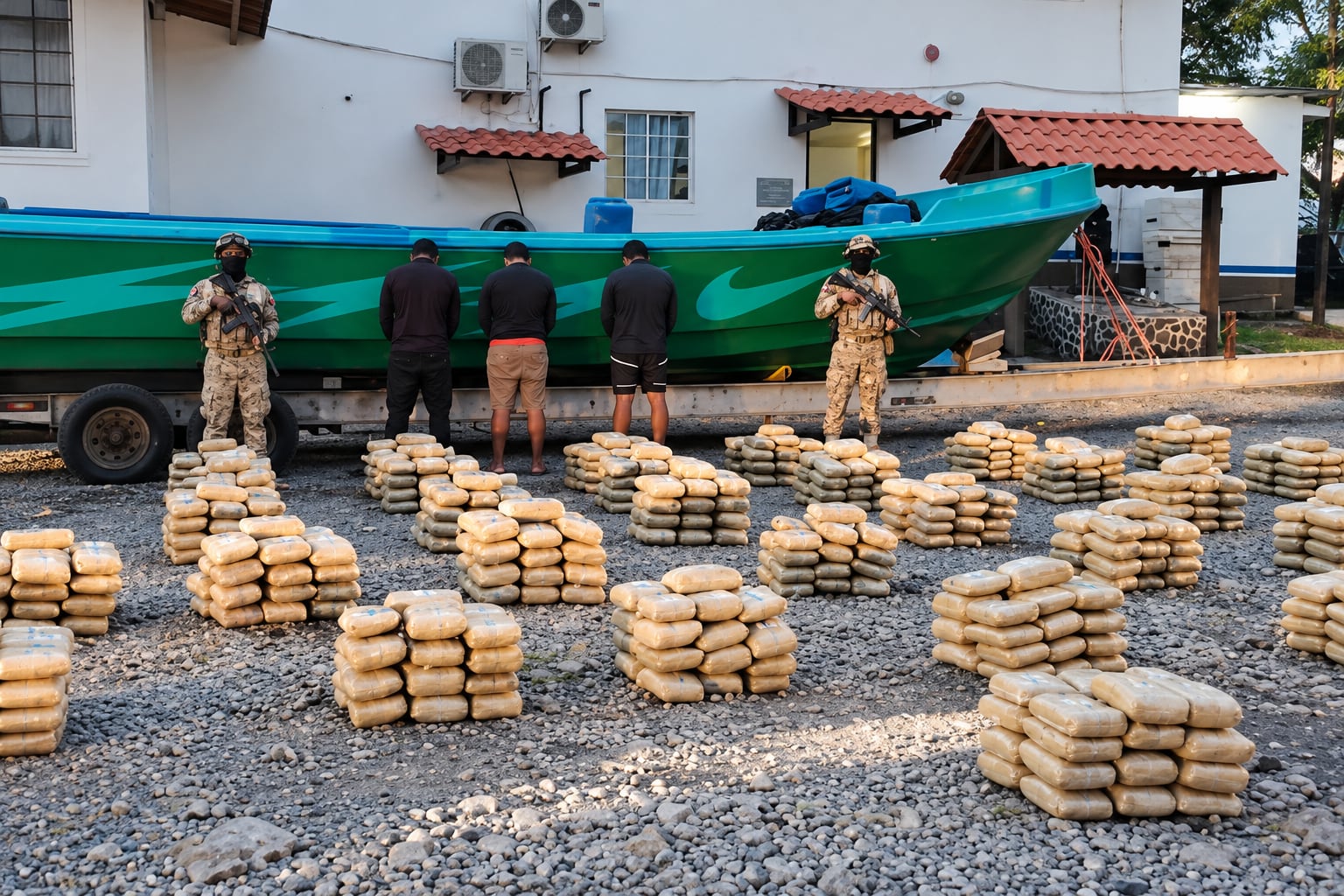 Les falló la jugada: tres extranjeros intentaron escapar y arrojaron al mar 1.098 paquetes de presunta droga en Panamá