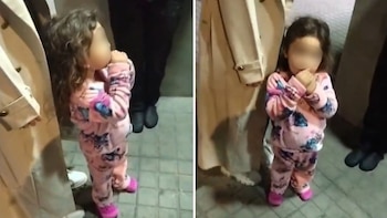 Vecinos identificaron a la menor desorientada y la llevaron al CAI Claret para su protección - crédito Captura video Pasa en Bogotá