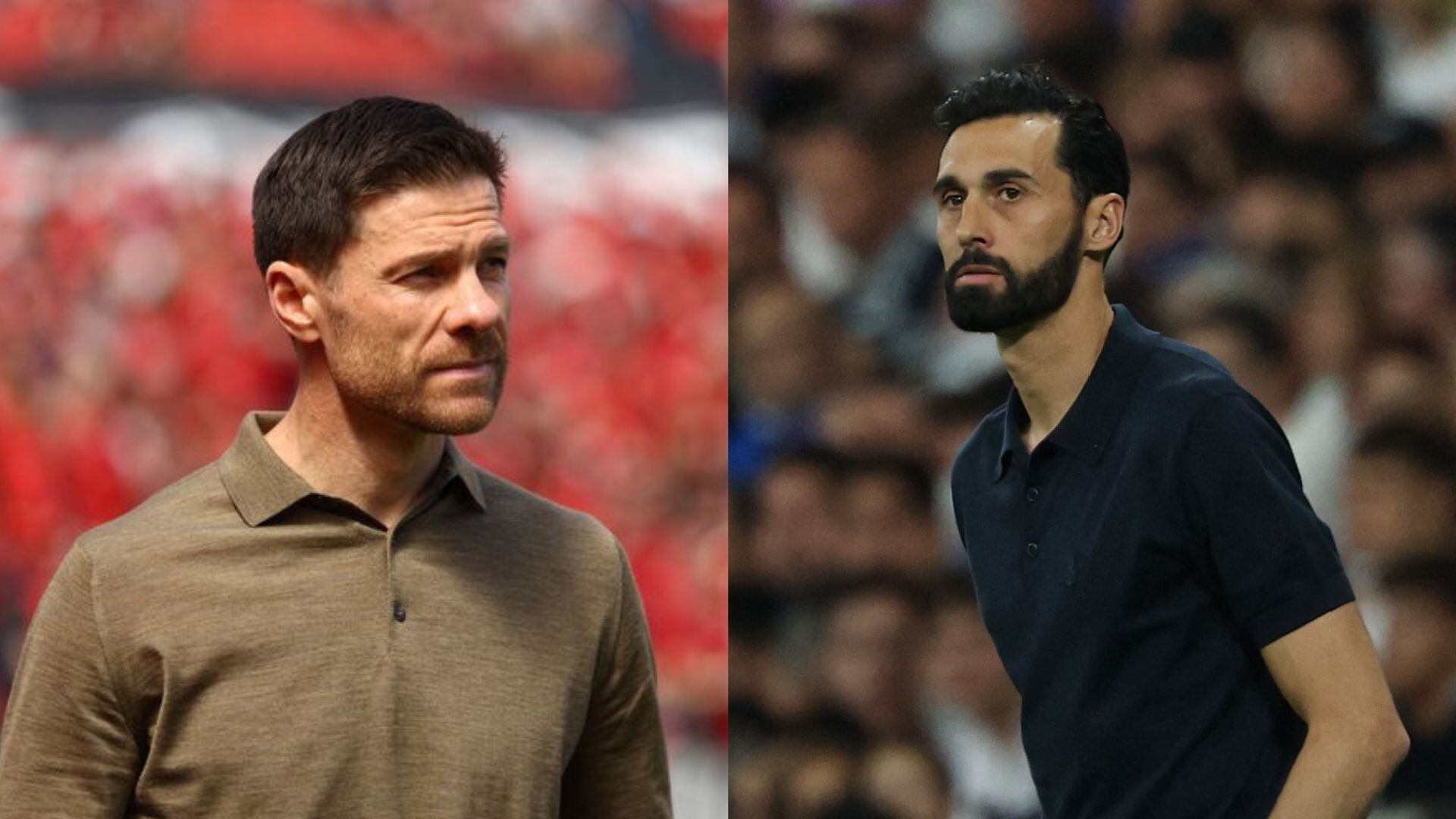 Los entrenadores Xabi Alonso y Álvaro Arbeloa (montaje Infobae)