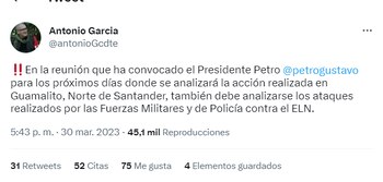 El comandante se refirió al