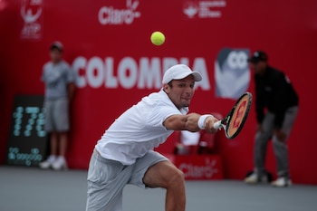 Julio 20 de 2015. En el Centro de Alto Rendimiento el japonés Yuichi Sugita venció al colombiano Nicolás Barrientos (Foto) en la primera ronda del ATP 250 Claro Open de Tenis 2015. (Colprensa - Juan Páez)