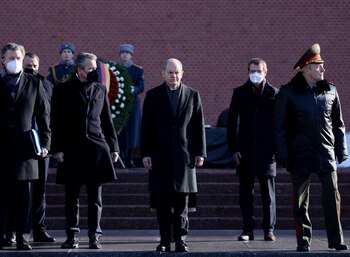 Olaf Scholz en una ceremonia