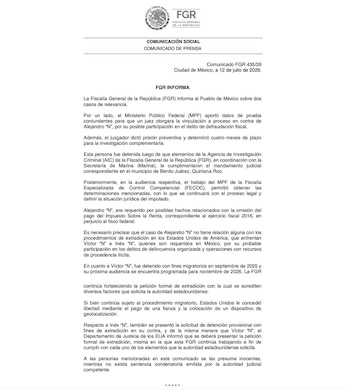 (Crédito: X | @FGRMexico)