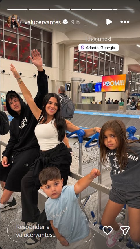 Valu viajó junto a sus dos hijos y su hermano para estar presentes en el estadio Mercedes Benz