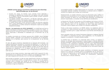 La Ungrd fijó un pago mensual de $1.050.543 para municipios de categorías uno y dos y para distritos especiales - crédito Ungrd