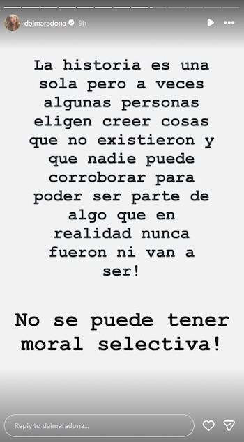 "¡No se puede tener moral colectiva!", sentenció (Instagram)