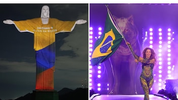 Shakira arrasó en Brasil mientras el Cristo Redentor fue iluminado con la bandera tricolor: así lució Colombia en Río de Janeiro