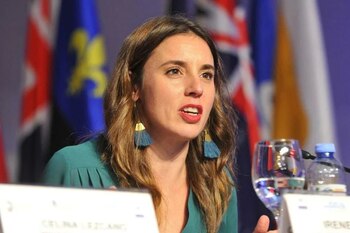 Irene Montero durante su vísita