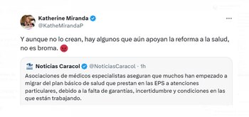 La representante Katherine Miranda rechazó