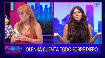 Olenka Mejía muestra los chats de Piero Quispe y confirma ‘relación’ con el futbolista. Infobae Perú / Captura TV - Magaly TV La Firme