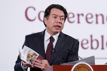El secretario de Educación Pública (SEP) Mario Delgado habla en una rueda de prensa. Imagen de archivo. EFE/ Mario Guzmán