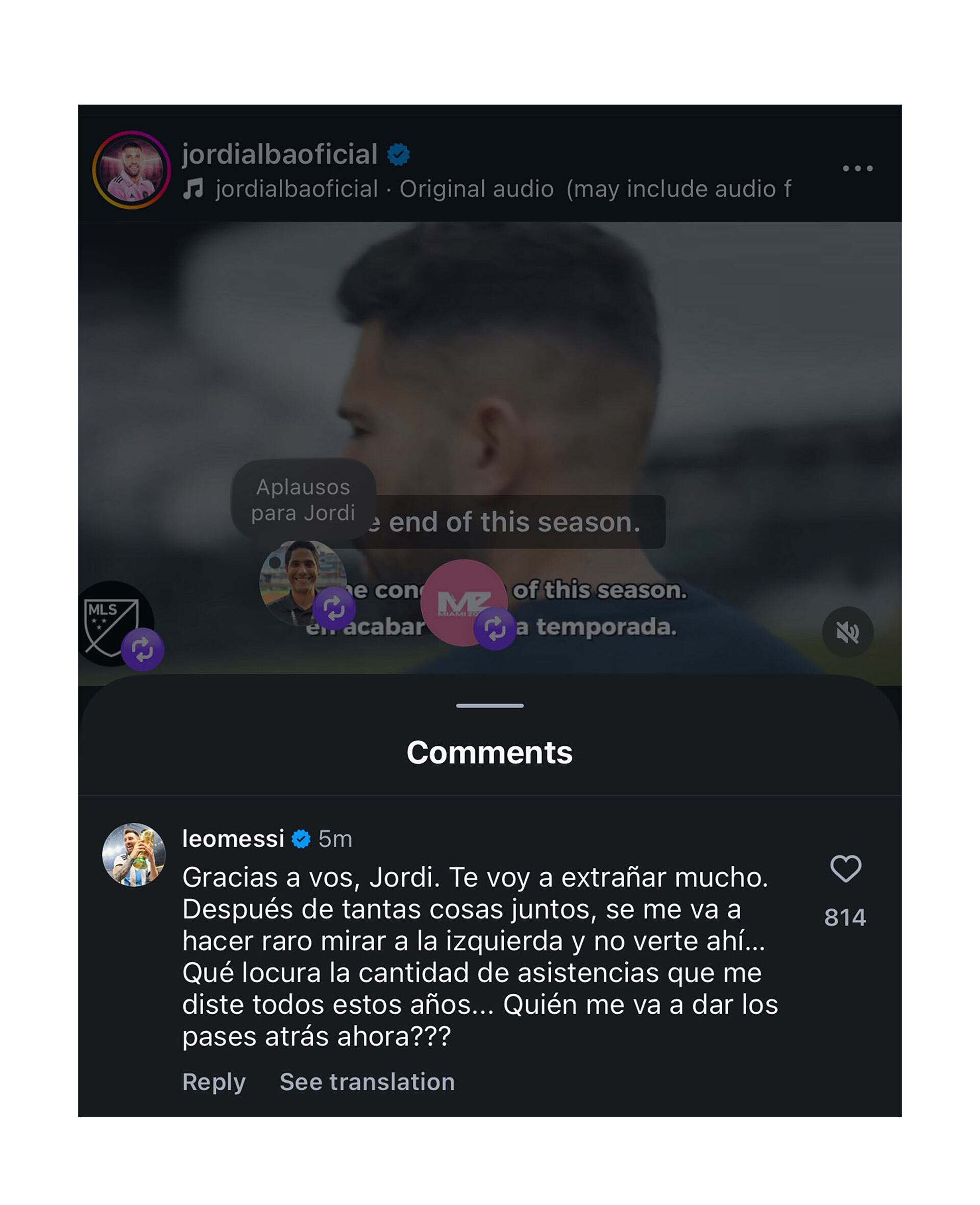 El nostálgico mensaje de Messi a Jordi Alba tras el anuncio de su retiro: “¿Quién me va a dar los pases atrás?" - Infobae