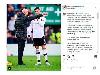 La publicación a la que Alejandro Garnacho le dio me gusta y generó el enojo de Erik Ten Hag