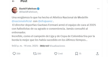 Publicación del periodista David Faitelson