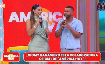 La carismática Xiomy Kanashiro saluda