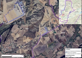 Ubicación de la futura planta de residuos en la carretera M-404