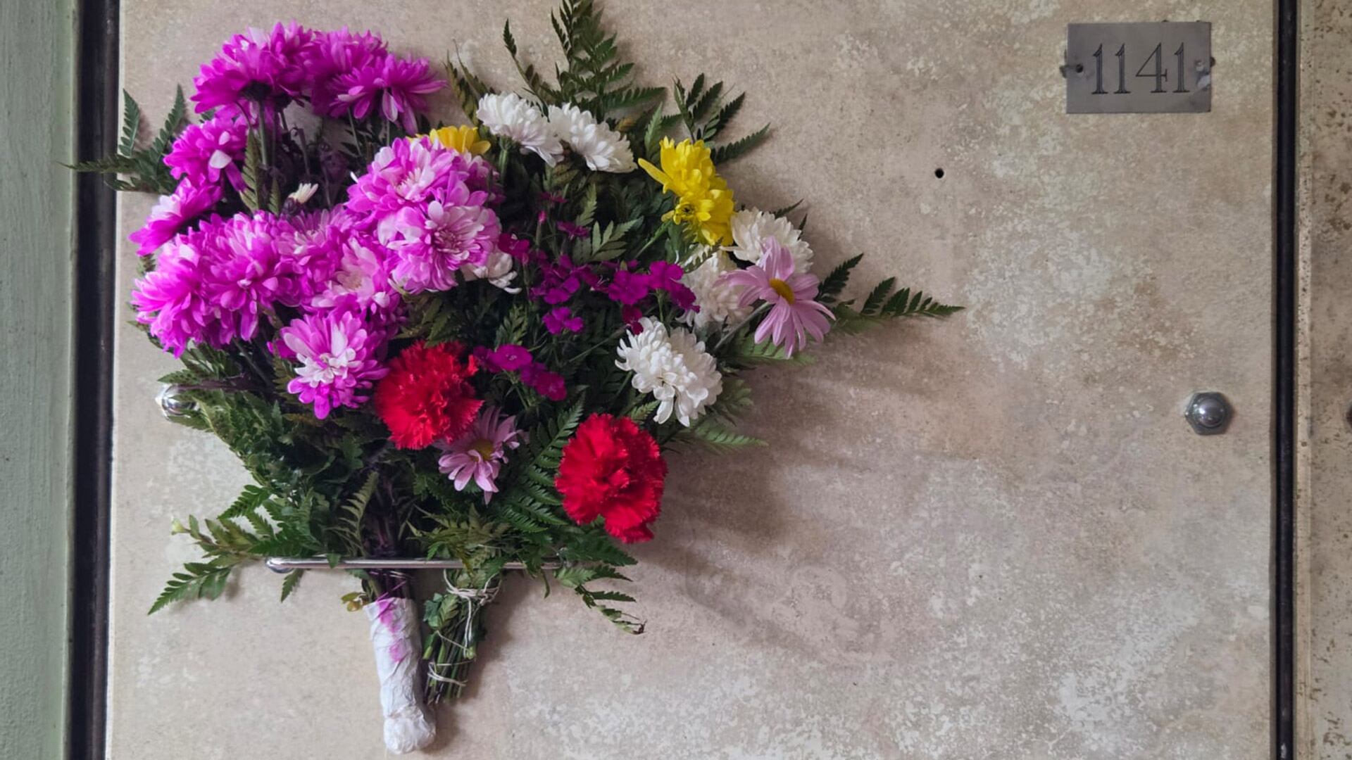 El nicho donde estaban hasta ahora los restos de Saúl Ubaldini en Chacarita