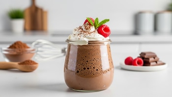 Receta de mousse de chocolate proteico, rápida y fácil