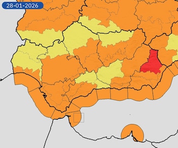 Avisos Andalucía 28 enero: lluvias,