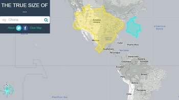 Esta web permite conocer el tamaño real de un país con respecto a otro en el mundo