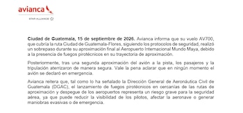 Avianca afirmó que ni los pasajeros ni la tripulación estuvieron en emergencia y confirmó que todos llegaron a destino de forma segura - crédito Avianca