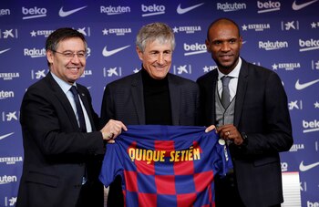 El presidente Bartomeu, Quique Setién