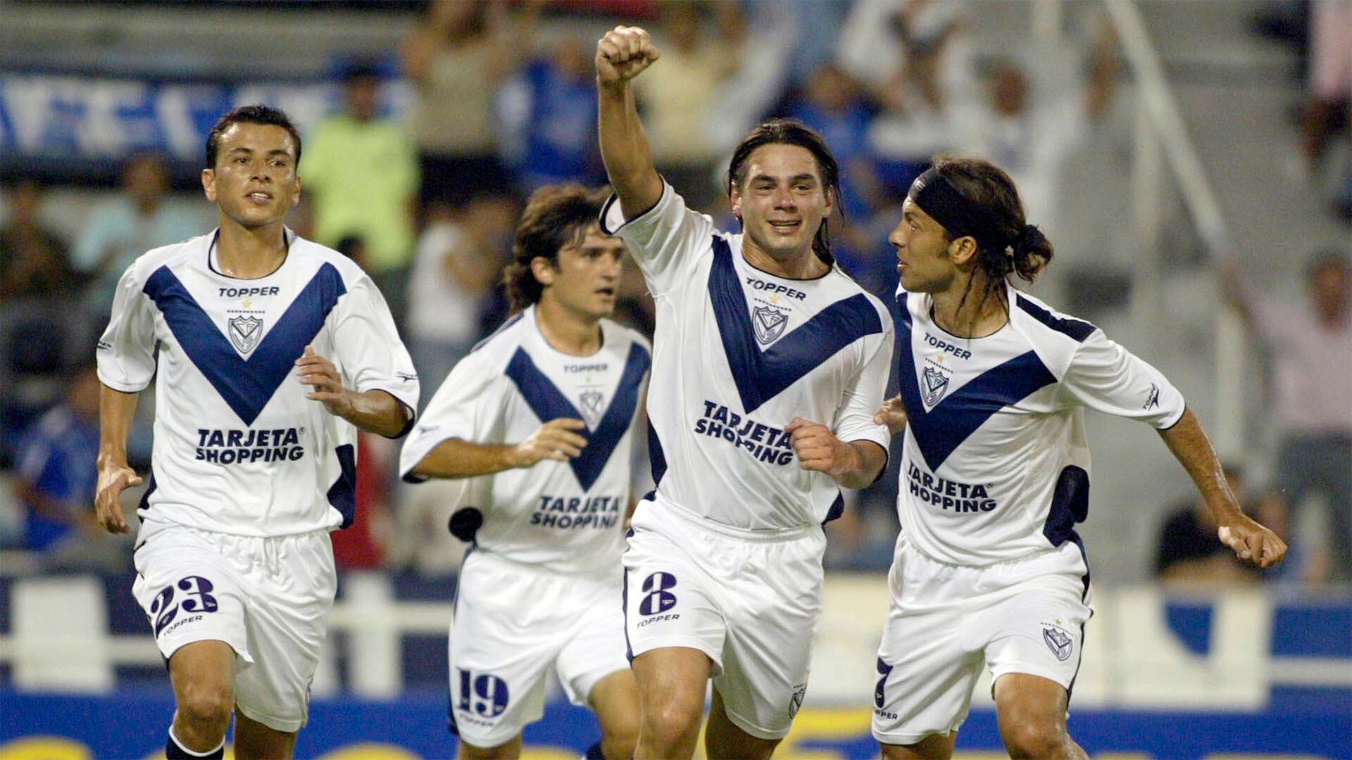 Un festejo durante su paso por Vélez (Fotobaires)