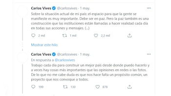 Las publicaciones de Carlos Vives y Carolina Ramírez durante los últimos días