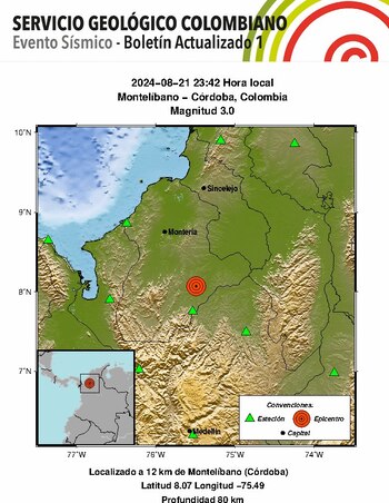 Temblor en Córdoba reportado por