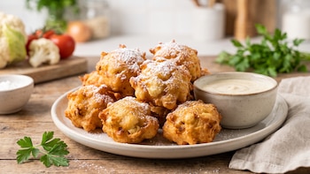 Receta de buñuelos de coliflor fritos, rápida y fácil