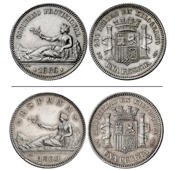 Monedas de 1 peseta acuñadas