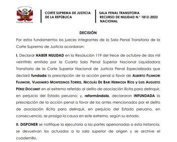 Resolución del Poder Judicial