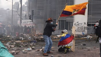 Imagen de las manifestaciones en Quito, Ecuador