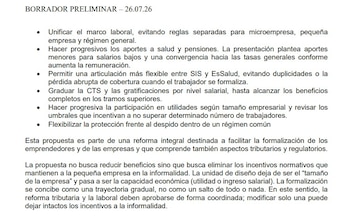 Captura de Presidencia de paquetazo laboral