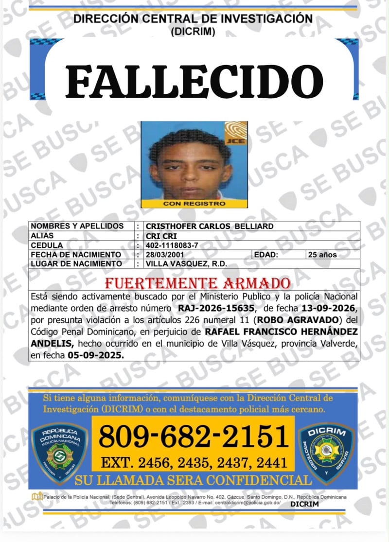Cristhofer Carlos Belliard recibió un disparo durante una intervención de la Policía Nacional en la calle Amauri García de Villa Vásquez. (Imagen: Listín Diario)