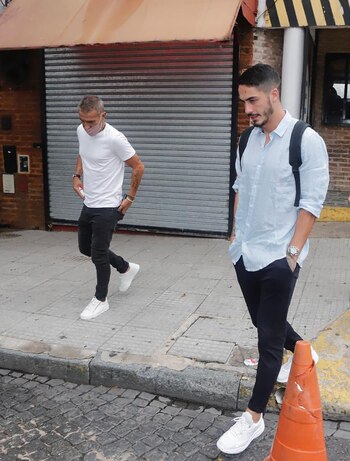 Nicolás Figal llegando a la