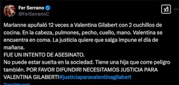 Fernanda Serrano pidió justicia por
