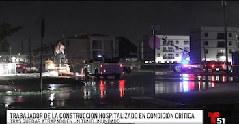 El accidente laboral en Miami-Dade ocurrió a las 22:22 e involucró la inundación repentina de un túnel durante labores de construcción (Captura Telemundo Miami)