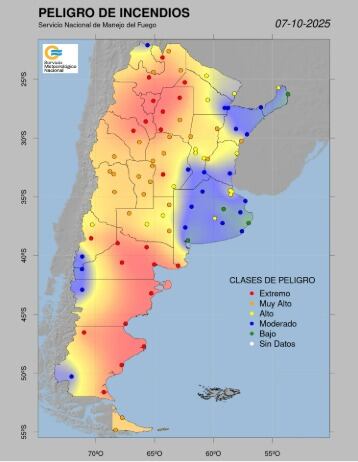 Las condiciones críticas se mantendrán hasta el viernes 10, con temperaturas extremas y vientos intensos